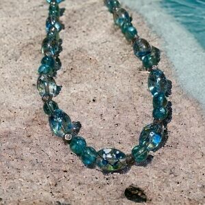 Mermaid vibes artisan lamp work glass necklace
